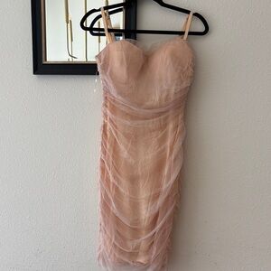 Elegant Peach Strapless Dress